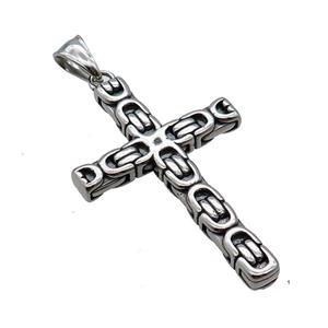 Stainless Steel Cross Pendant Antique Silver, approx 32-50mm [SSB3667]