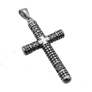 Stainless Steel Cross Pendant Antique Silver, approx 32-55mm [SSB3672]