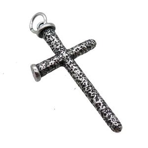 Stainless Steel Cross Pendant Antique Silver, approx 32-60mm [SSB3673]