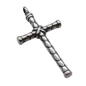 Stainless Steel Cross Pendant Antique Silver, approx 30-50mm [SSB3674]