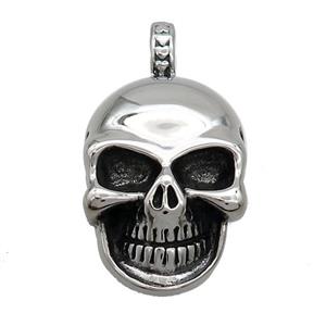 Stainless Steel Skull Charms Pendant Antique Silver, approx 22-35mm [SSB3679]