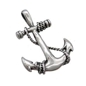 Stainless Steel Anchor Charms Pendant Antique Silver, approx 25-35mm [SSB3688]