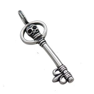 Stainless Steel Key Pendant Skull Charms Antique Silver, approx 15-48mm [SSB3695]