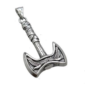 Stainless Steel Thor Axe Charms Pendant Antique Silver, approx 28-48mm [SSB3708]