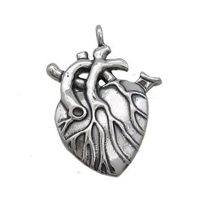 Stainless Steel Vascular Heart Charms Pendant Antique Silver, approx 20-25mm [SSB3710]