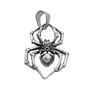 Stainless Steel Spider Charms Pendant Antique Silver, approx 20-30mm [SSB3714]