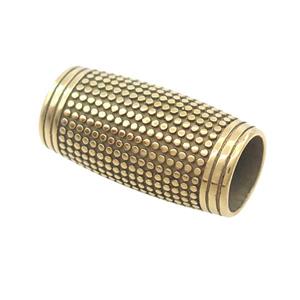 Stainless Steel Column Beads Large Hole Tube Gold Plated, approx 12-23mm, 8mm hole [SSB3858]