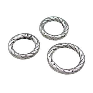 Stainless Steel Carabiner Clasp Antique Silver, approx 19mm [SSB3861-19MM]