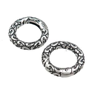 Stainless Steel Carabiner Clasp Antique Silver, approx 20mm [SSB3866]