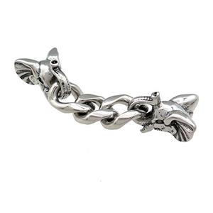 Stainless Steel CordEnd Elephant Antique Silver, approx 10-16mm, 50mm length [SSB3875]