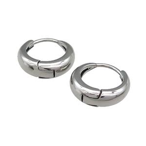 Stainless Steel Hoop Earrings Antique Silver, approx 15-16mm [SSB3888]