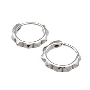 Stainless Steel Hoop Earrings Antique Silver, approx 15-16mm [SSB3892]