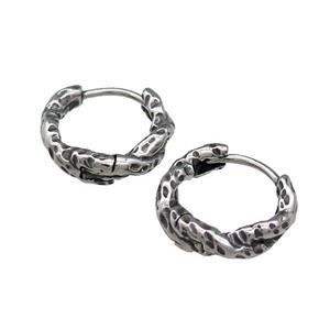 Stainless Steel Hoop Earrings Antique Silver, approx 15-16mm [SSB3893]
