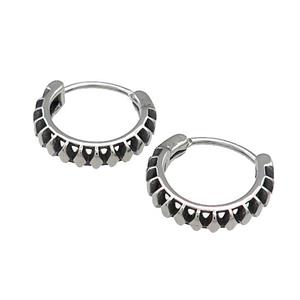 Stainless Steel Hoop Earrings Antique Silver, approx 15-16mm [SSB3896]