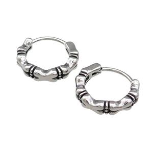 Stainless Steel Hoop Earrings Antique Silver, approx 15-16mm [SSB3897]