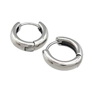 Stainless Steel Hoop Earrings Antique Silver, approx 15-16mm [SSB3914]