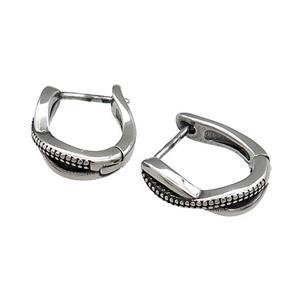 Stainless Steel Latchback Earrings Antique Silver, approx 14-16mm [SSB3917]