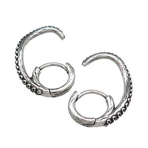 Stainless Steel Hoop Earrings Antique Silver, approx 16-25mm [SSB3920]