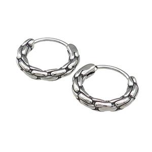 Stainless Steel Hoop Earrings Antique Silver, approx 15-16mm [SSB3922]