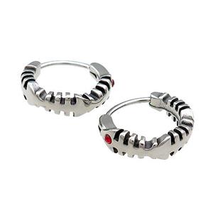 Stainless Steel Hoop Earrings Antique Silver, approx 15-16mm [SSB3923]
