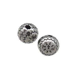 Stainless Steel Round Beads Antique Silver, approx 8mm [SSB4000]
