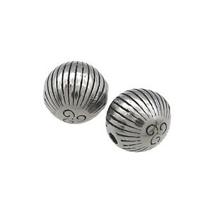 Stainless Steel Beads Round Antique Silver, approx 9-10mm [SSB4001]