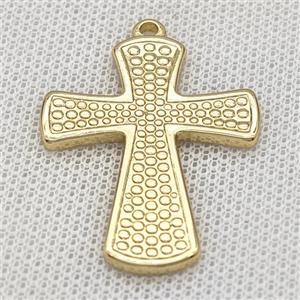 Stainless Steel Cross Pendant Gold Plated, approx 30-40mm [SSB4064]