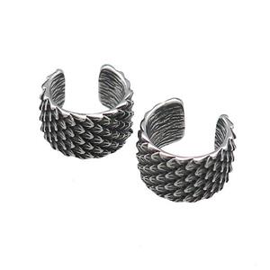 Stainless Steel Clip Earrings Antique Silver, approx 13-15mm [SSB4066]
