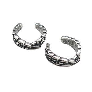 Stainless Steel Clip Earrings Antique Silver, approx 13-15mm [SSB4067]