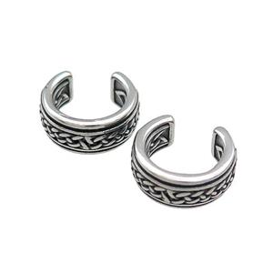 Stainless Steel Clip Earrings Antique Silver, approx 13-15mm [SSB4068]