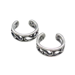 Stainless Steel Clip Earrings Antique Silver, approx 13-15mm [SSB4069]