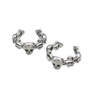 Stainless Steel Clip Earrings Antique Silver, approx 13-15mm [SSB4071]