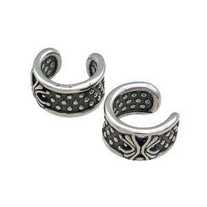 Stainless Steel Clip Earrings Antique Silver, approx 13-15mm [SSB4078]