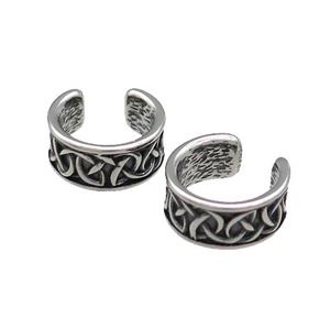 Stainless Steel Clip Earrings Antique Silver, approx 13-15mm [SSB4081]