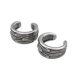 Stainless Steel Clip Earrings Antique Silver, approx 13-15mm [SSB4082]