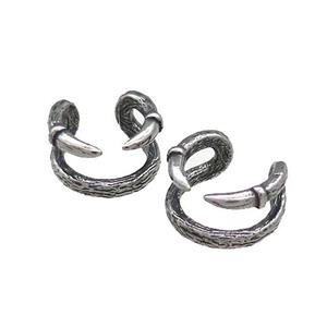 Stainless Steel Clip Earrings Antique Silver, approx 13-15mm [SSB4085]