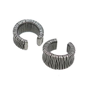 Stainless Steel Clip Earrings Antique Silver, approx 13-15mm [SSB4092]