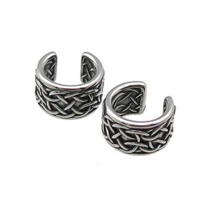 Stainless Steel Clip Earrings Antique Silver, approx 13-15mm [SSB4111]