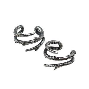 Stainless Steel Clip Earrings Antique Silver, approx 13-15mm [SSB4112]