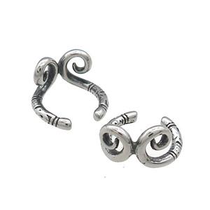 Stainless Steel Clip Earrings Inhibitions Antique Silver, approx 13-15mm [SSB4135]