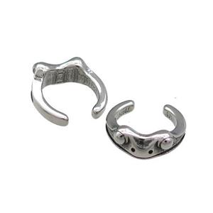 Stainless Steel Clip Earrings Antique Silver, approx 13-15mm [SSB4136]