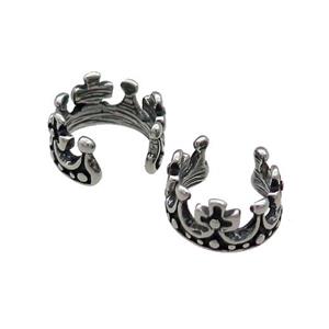 Stainless Steel Clip Earrings Antique Silver, approx 13-15mm [SSB4138]