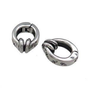 Stainless Steel Clip Earrings Antique Silver, approx 13-15mm [SSB4142]