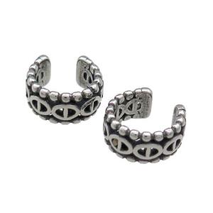 Stainless Steel Clip Earrings Antique Silver, approx 13-15mm [SSB4145]