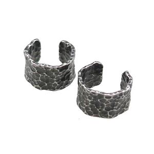 Stainless Steel Clip Earrings Antique Silver, approx 13-15mm [SSB4146]