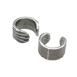 Stainless Steel Clip Earrings Antique Silver, approx 13-15mm [SSB4148]