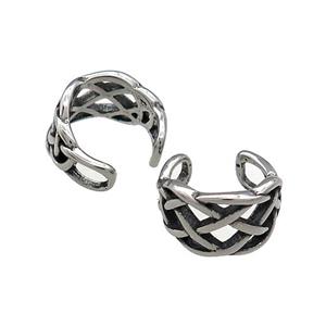 Stainless Steel Clip Earrings Antique Silver, approx 13-15mm [SSB4155]