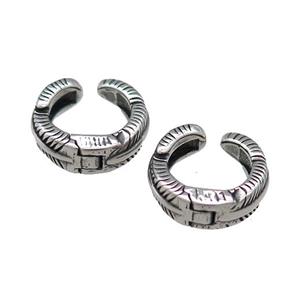 Stainless Steel Clip Earrings Antique Silver, approx 13-15mm [SSB4156]