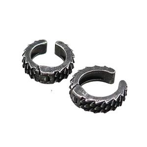 Stainless Steel Clip Earrings Antique Silver, approx 13-15mm [SSB4157]