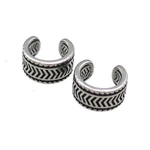 Stainless Steel Clip Earrings Antique Silver, approx 13-15mm [SSB4160]
